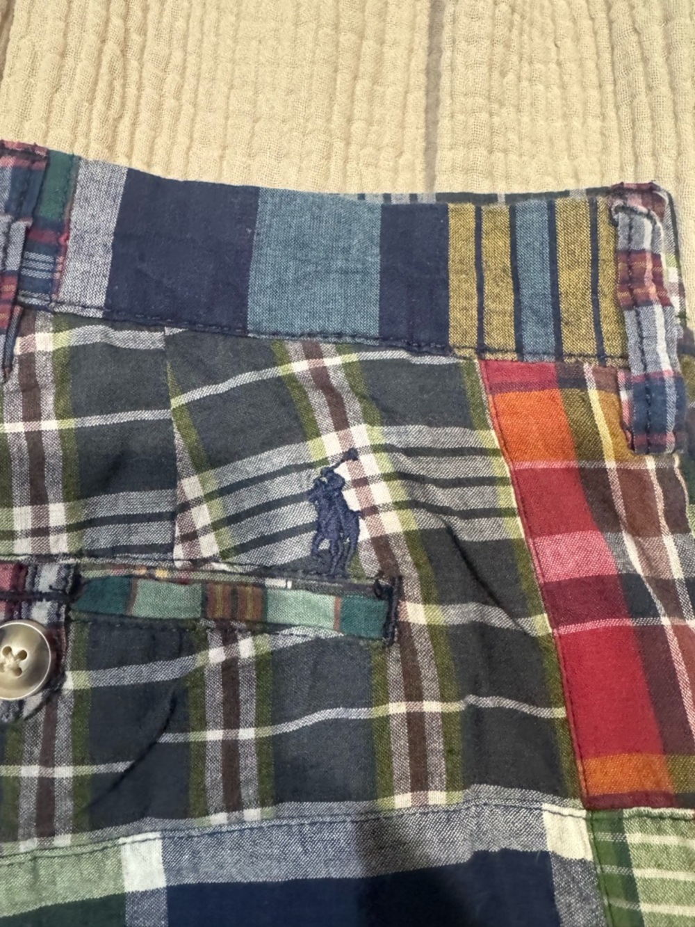 Ralph Lauren Multicolor Plaid Patchwork Cotton Shorts - Picture 2 of 4